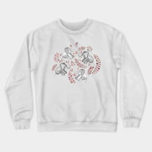 Laughing Baby Elephants – Coral Crewneck Sweatshirt